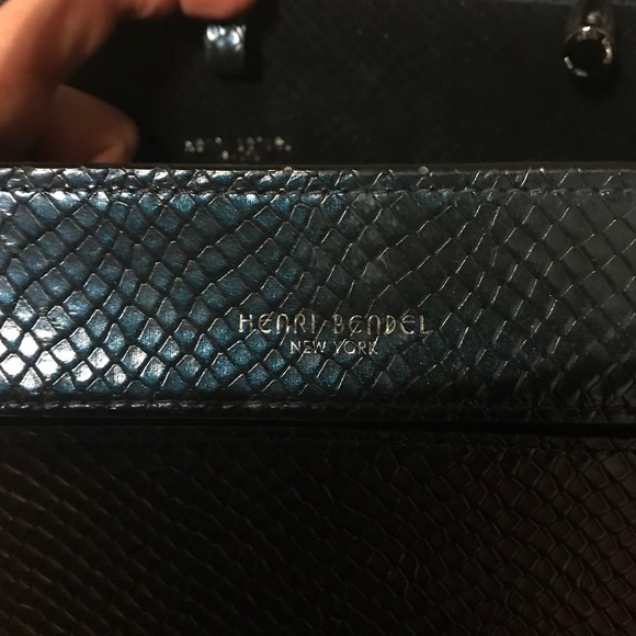 SOLD🖤Henri Bendel Cyan Metallic Bijoux Satchel - Picture 6 of 8